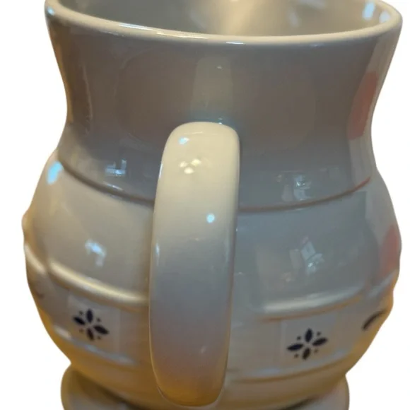 Vintage Longaberger Blue Embossed Weave Pitcher Farmhouse Decor - Picture 4 of 6